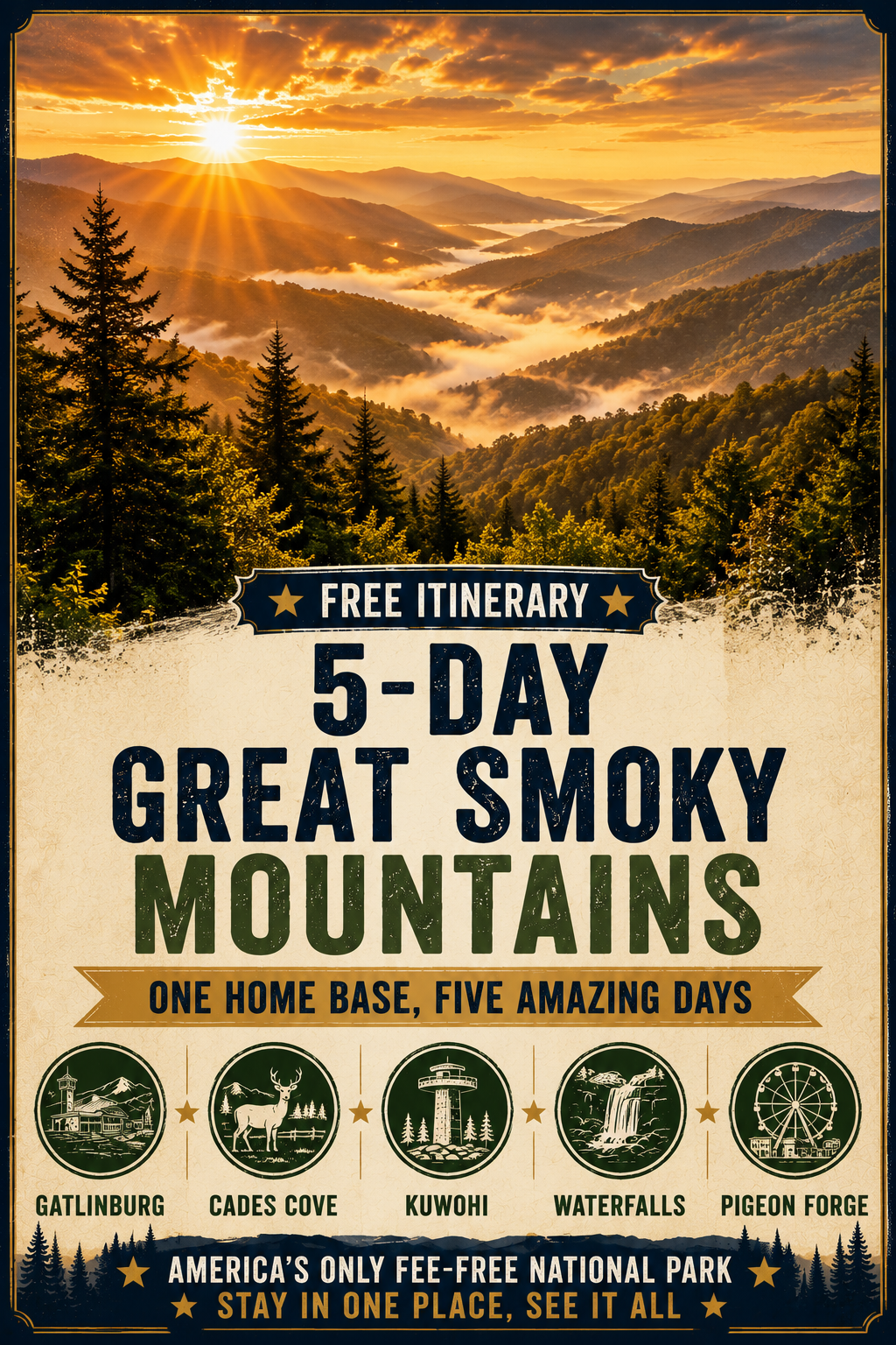 Free itinerary: 5-Day Great Smoky Mountains, one home base five amazing days
