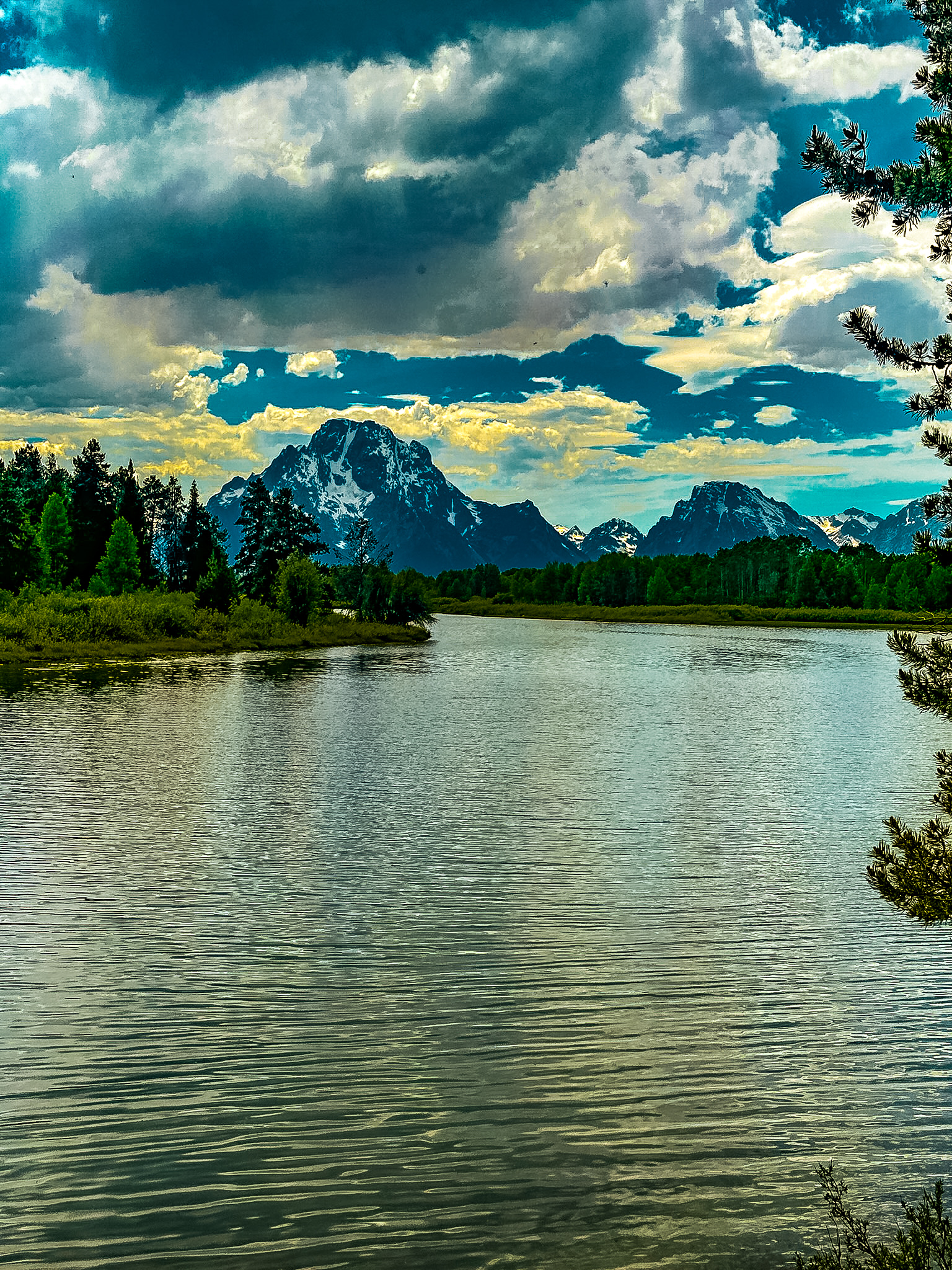 Oxbow Bend reflection of the Teton range