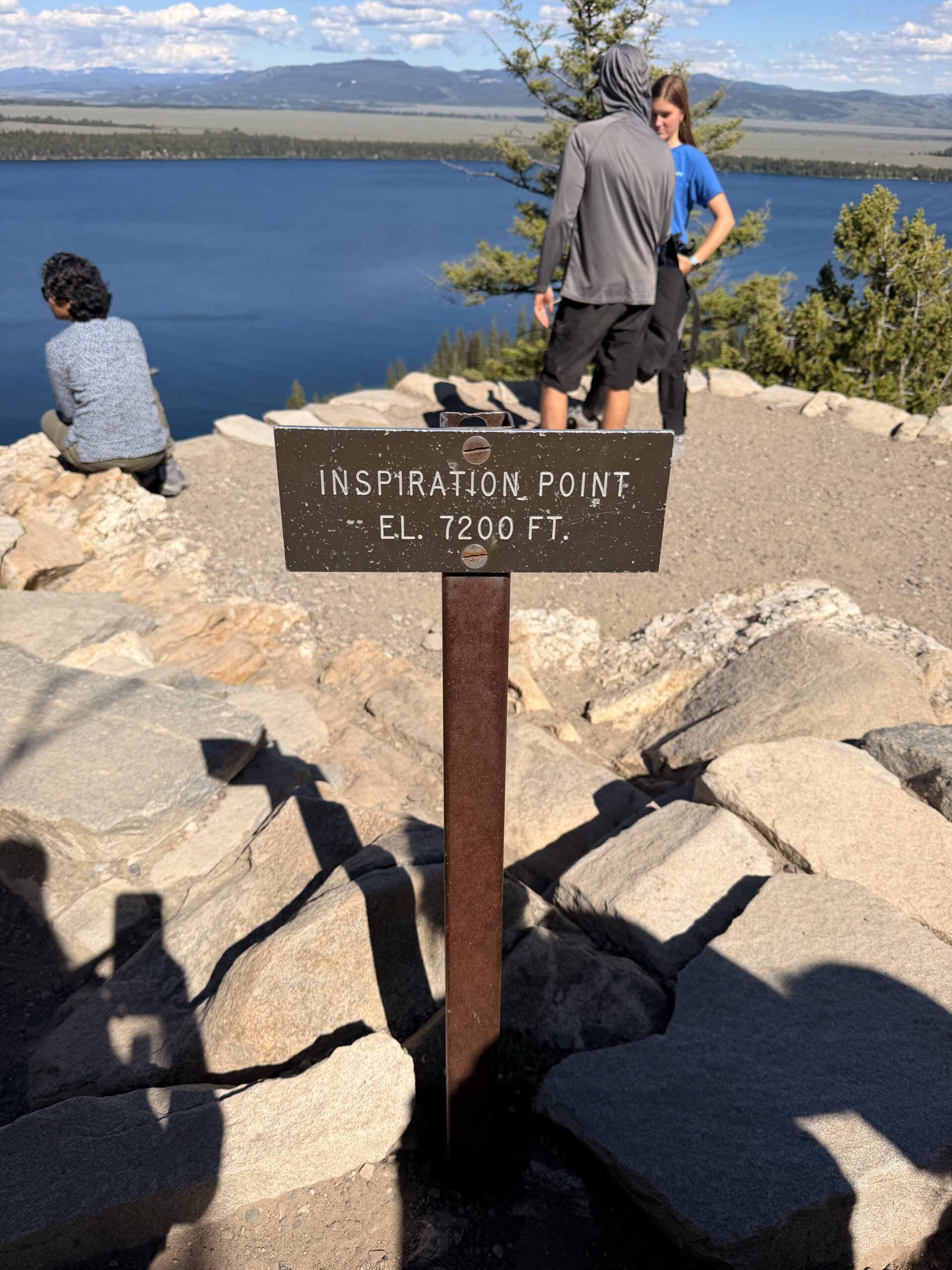 Inspiration Point sign overlooking Jenny Lake