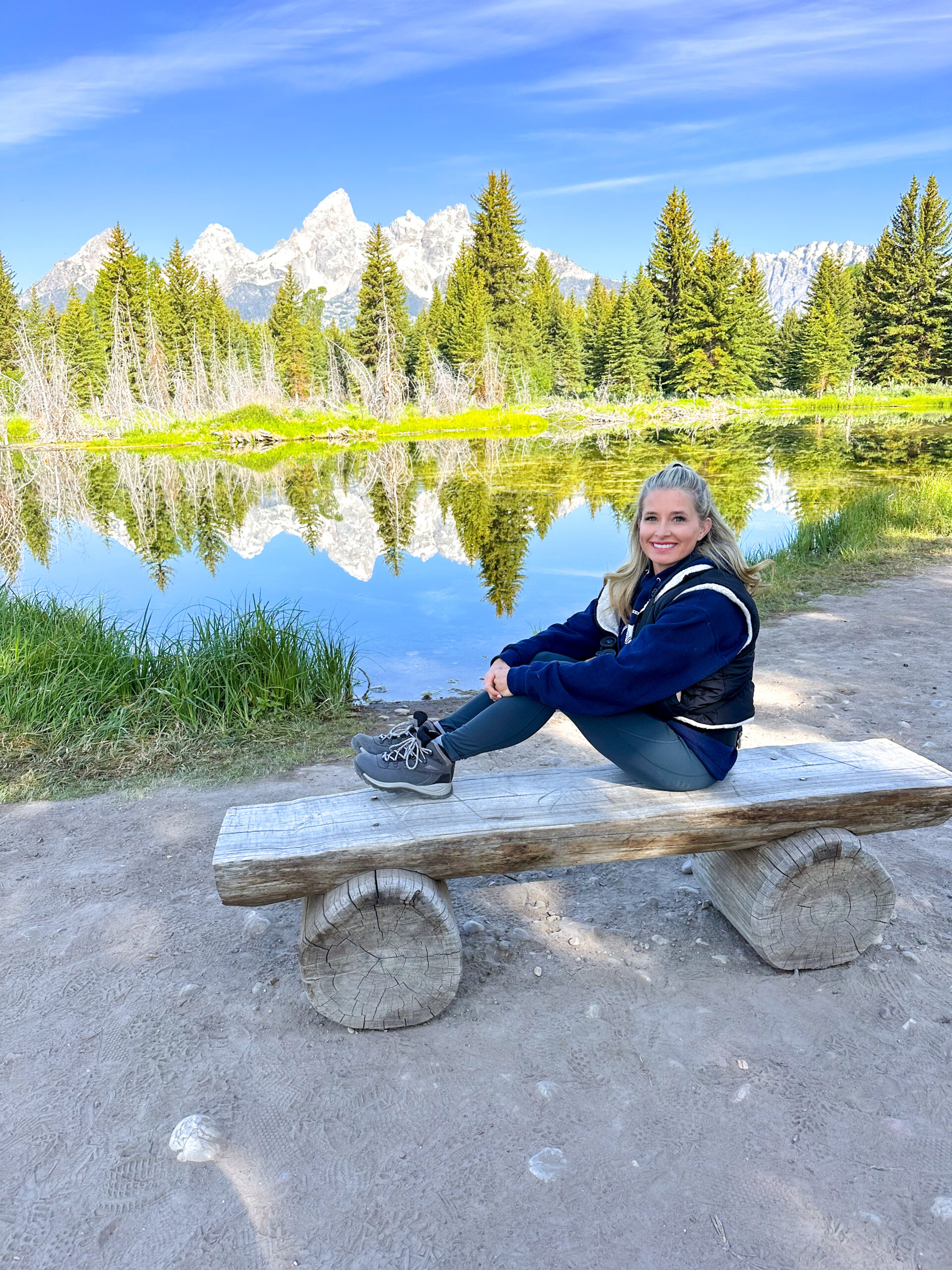 Schwabacher Landing reflection pond with Teton range