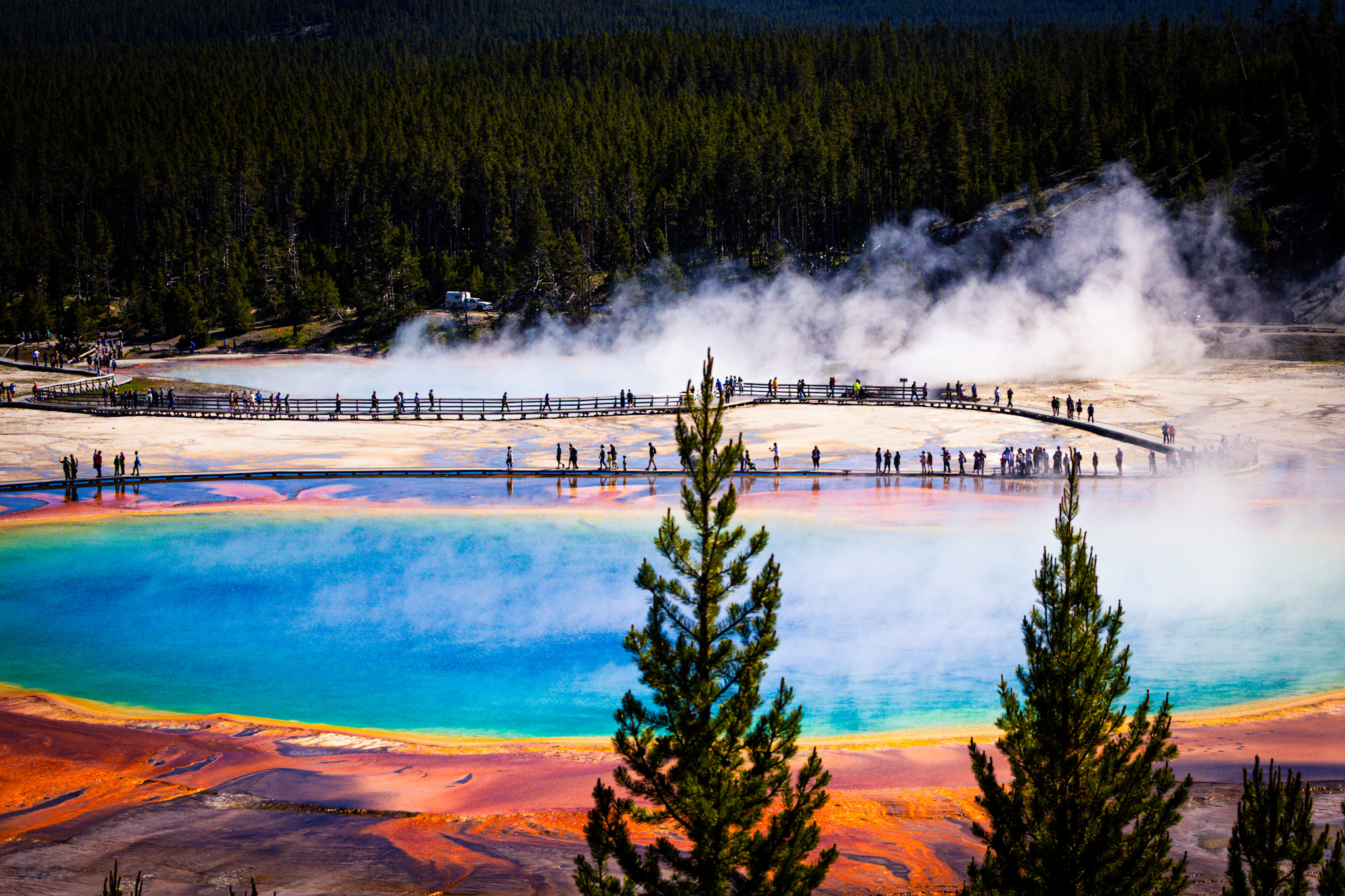 Grand Prismatic Spring boardwalk overlook