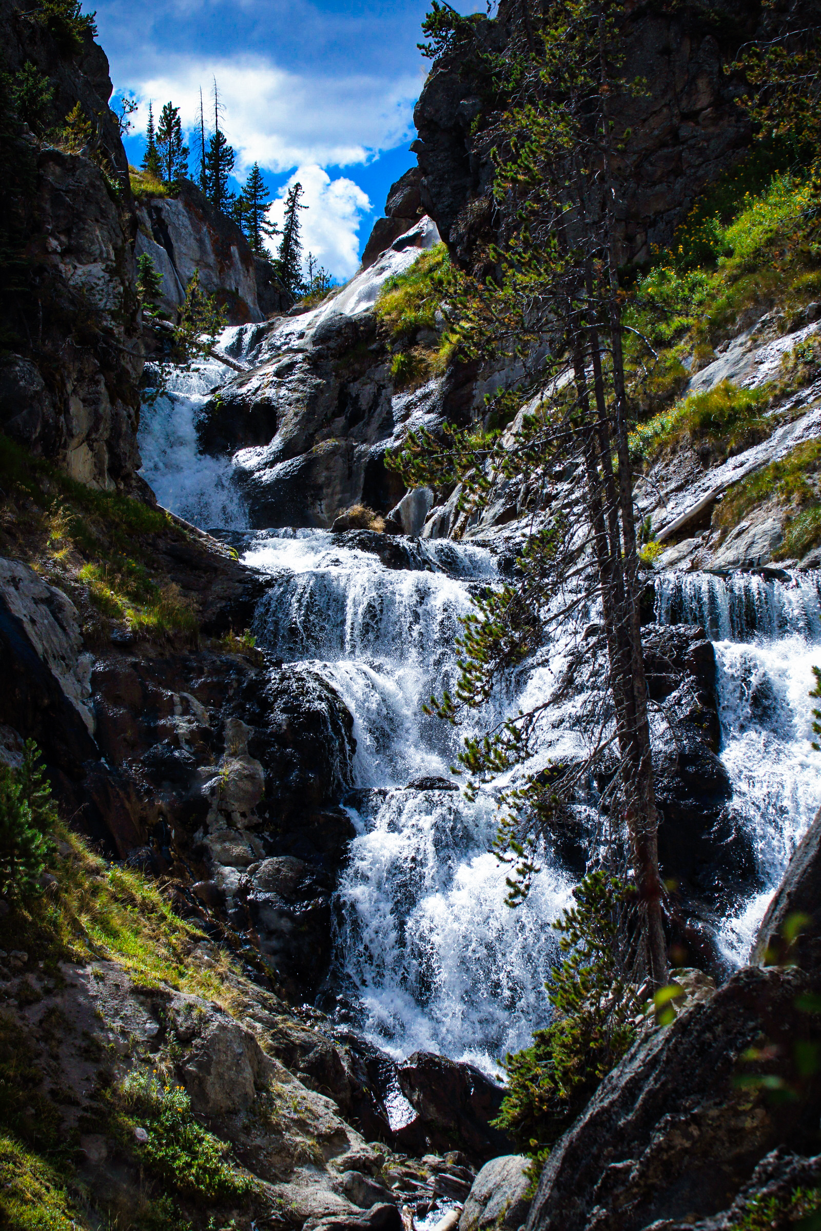 Firehole Falls along the Firehole Canyon Drive in Yellowstone