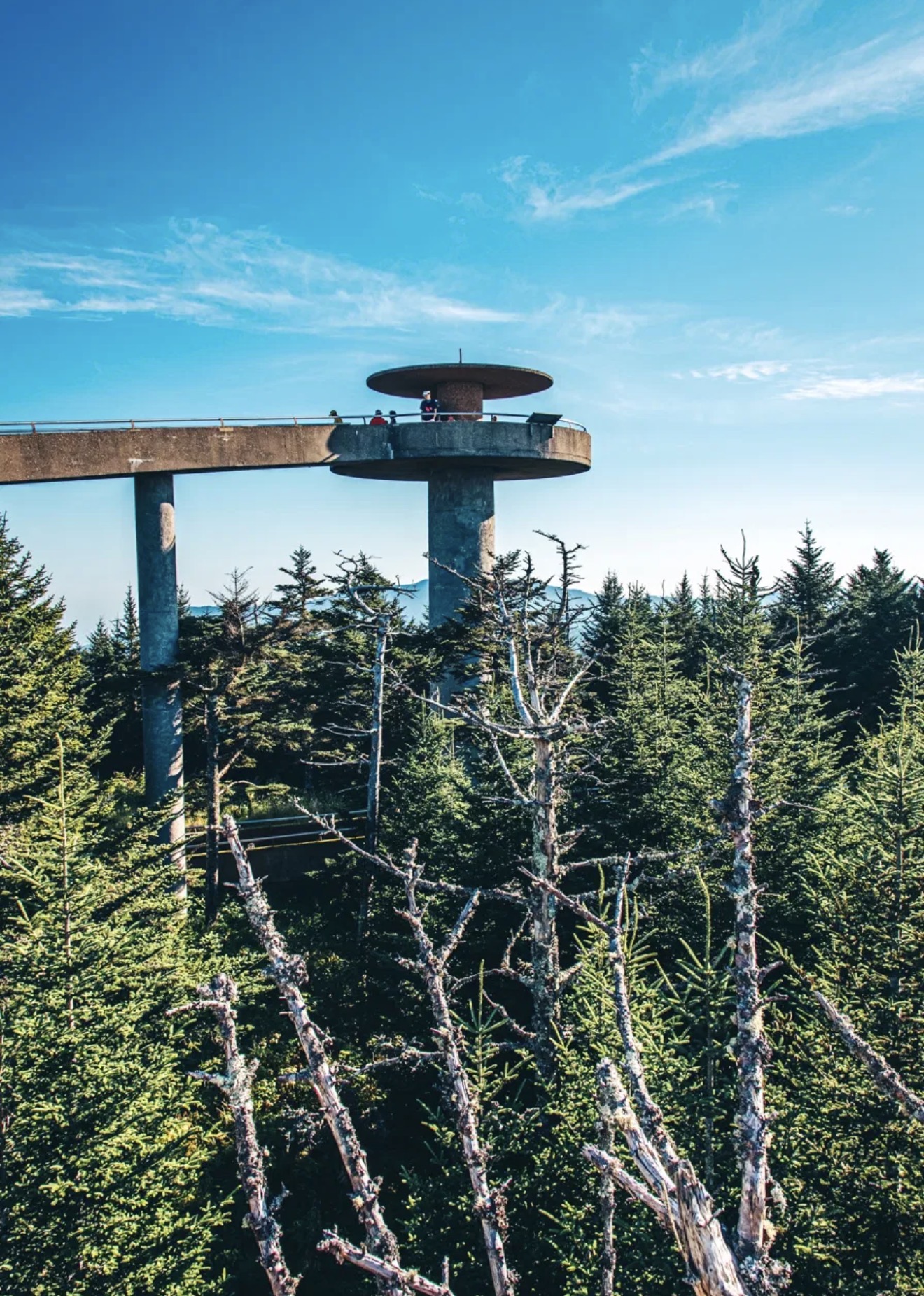 Kuwohi (Clingmans Dome) observation tower, the highest point in Great Smoky Mountains National Park