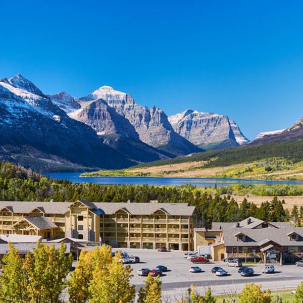 St Mary Village lodge and cabins at the east entrance of Glacier National Park