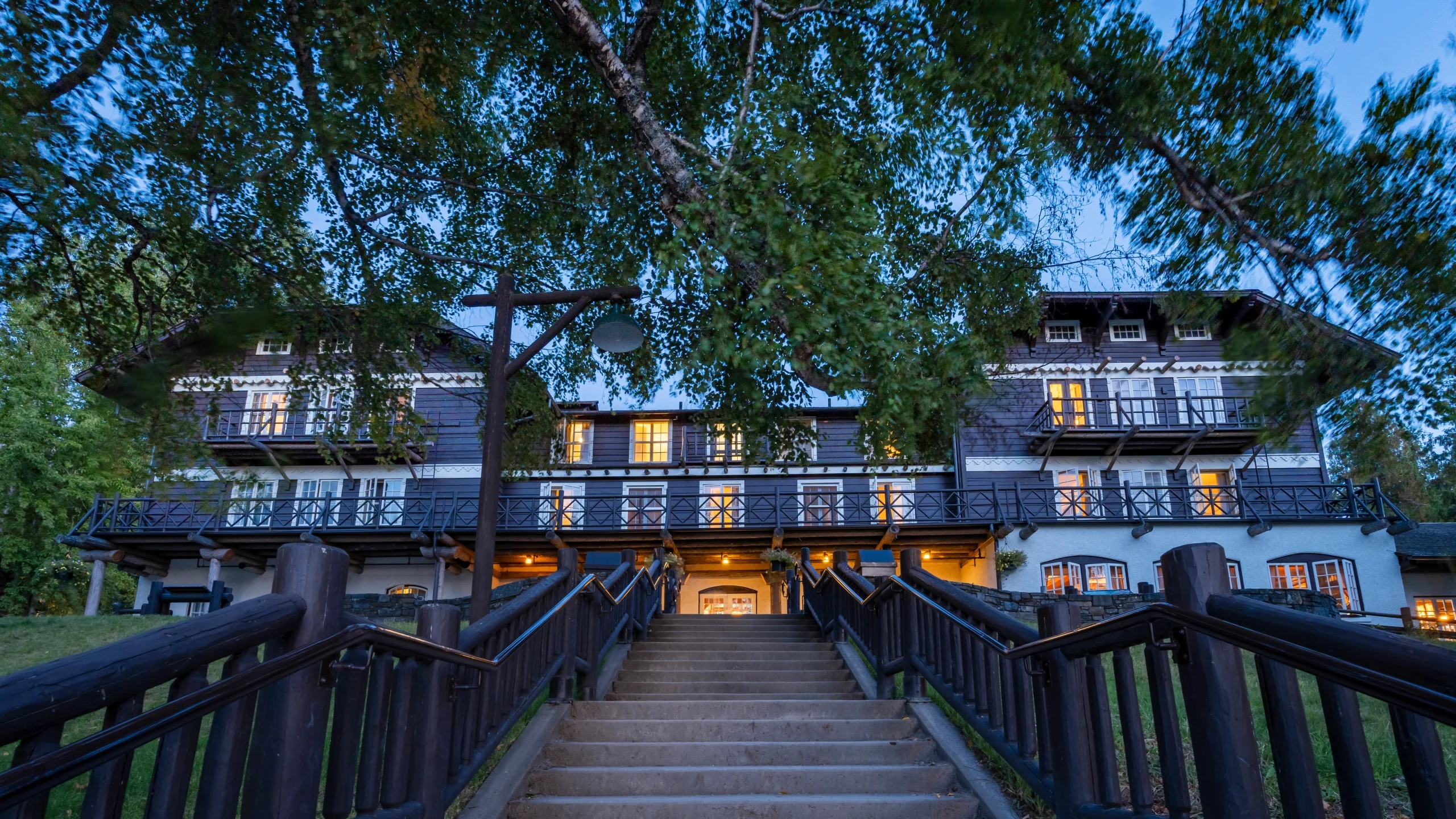Lake McDonald Lodge historic Swiss chalet on Lake McDonald in Glacier National Park
