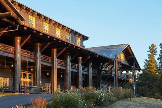 Glacier Park Lodge historic timber lodge at East Glacier Park Montana