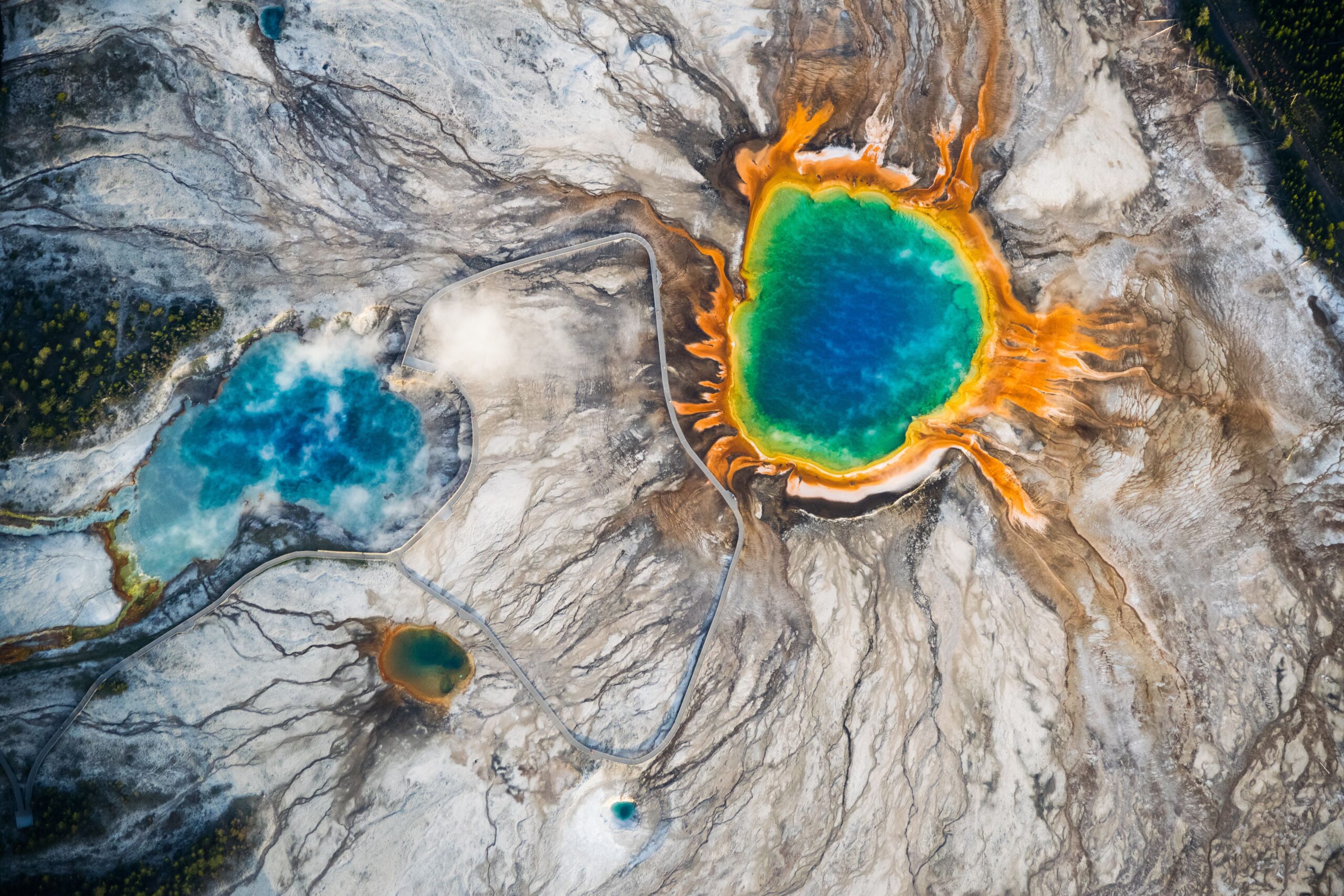 Old Faithful geyser erupting in Yellowstone National Park