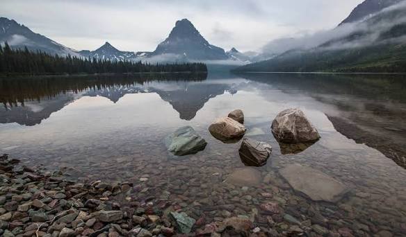 Two Medicine Lake and Sinopah Mountain in Glacier National Park