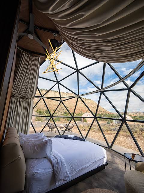 Glamping domes at Bryce Glamp and Camp in Cannonville, Utah